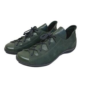 Arche France Dark Green Leather Lace Up Comfort Walking Shoes Womens US 6 / UK 4